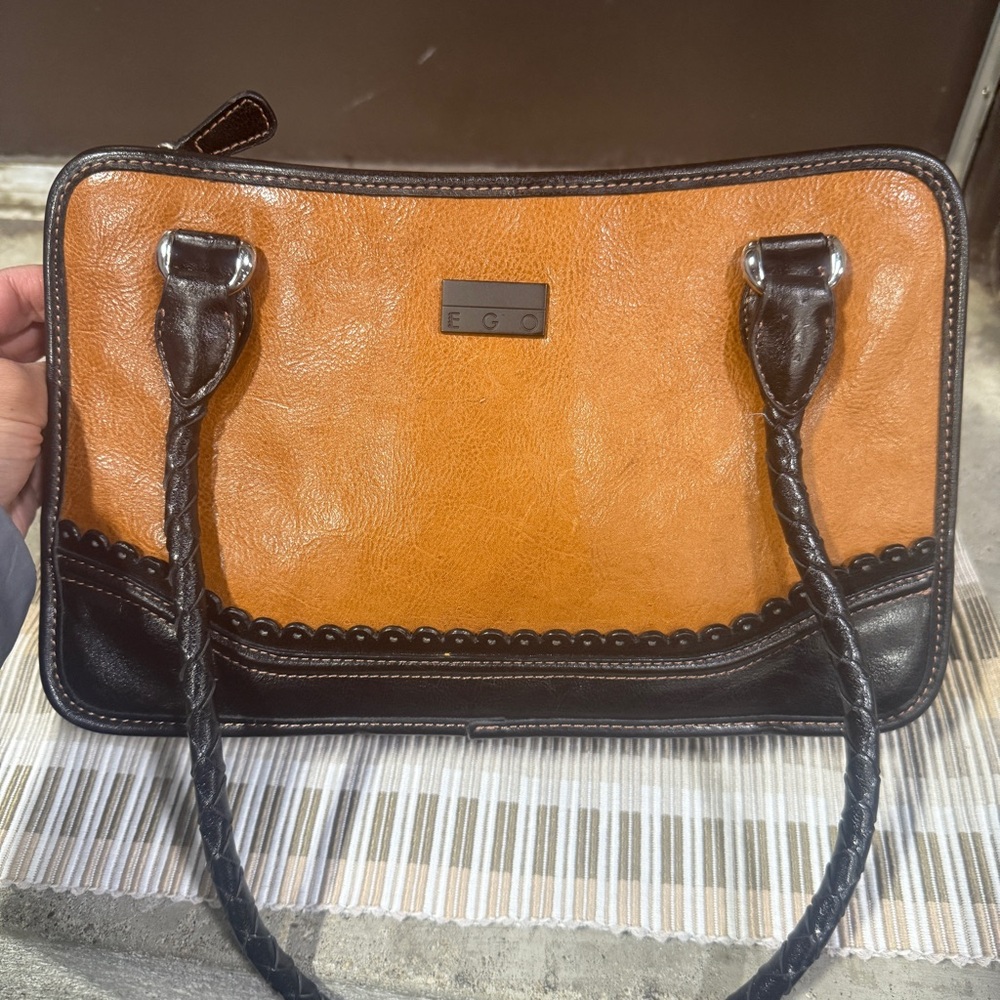 EGO Tan and Brown Shoulder Bag! Mint condition!